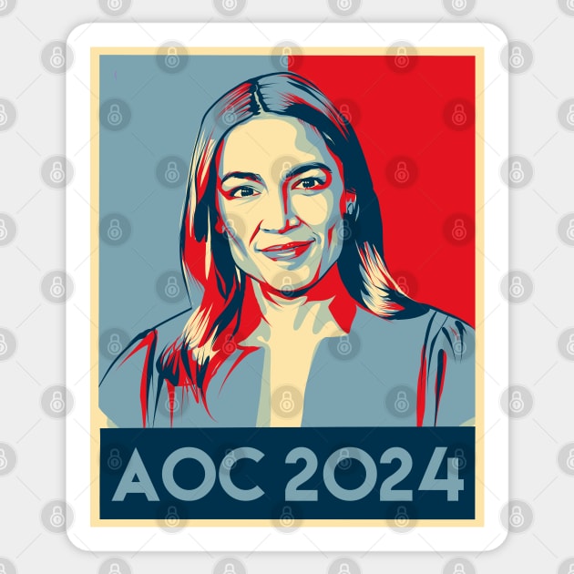 alexandria ocasio cortez, aoc 2024 (hope poster remake) Aoc